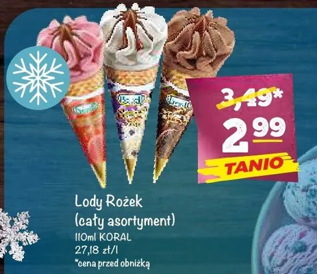 Lody Rożek Koral promocja w Arhelan
