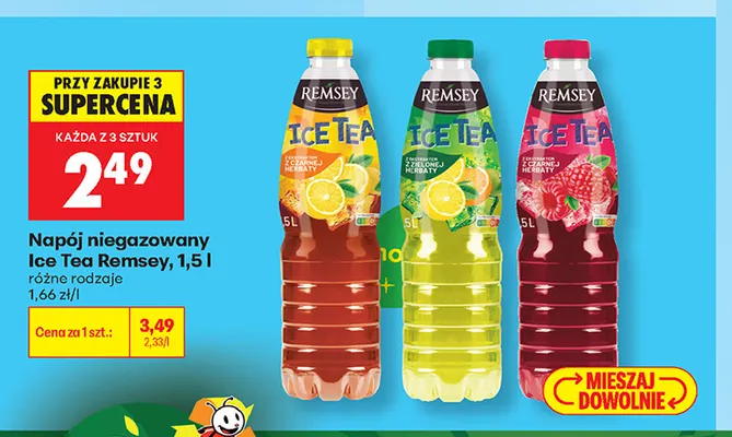 Napój niegazowany Ice Tea Remsey z zielonej herbaty promocja w Biedronka