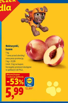 Nektarynki luzem promocja w Lidl