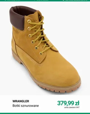 Botki sznurowane Wrangler promocja w Deichmann