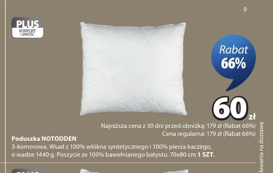 Poduszka NOTODDEN promocja w Jysk