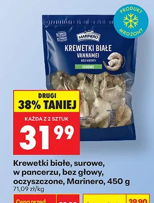 Krewetki białe, surowe, w pancerzu, bez głowy, oczyszczone promocja w Biedronka