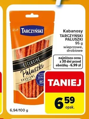 Kabanosy Tarczyński Exclusive Paluszki Drobiowe promocja w Carrefour Express