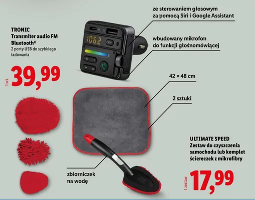 Zestaw do czyszczenia samochodu lub komplet ściereczek z mikrofibry promocja w Lidl