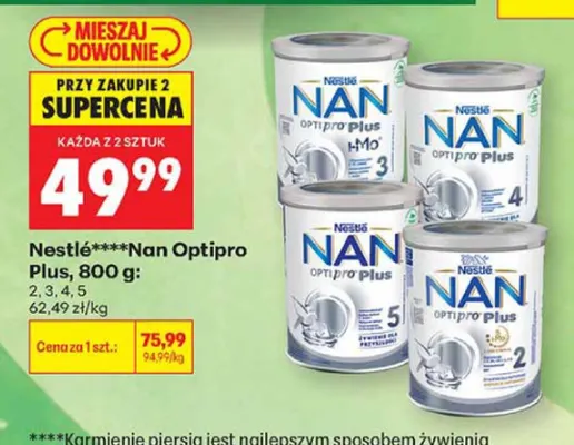 Mleko modyfikowane Nestlé NAN Optipro Plus 2 promocja w Biedronka
