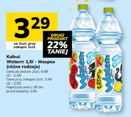 Napój Kubuś Waterrr truskawka promocja w Hitpol