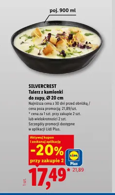 Talerz z kamionki do zupy Ø 20 cm Silvercrest promocja w Lidl