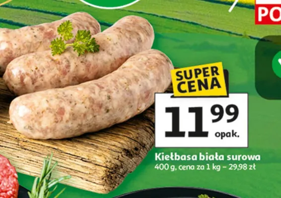 Kiełbasa biała surowa promocja w Auchan