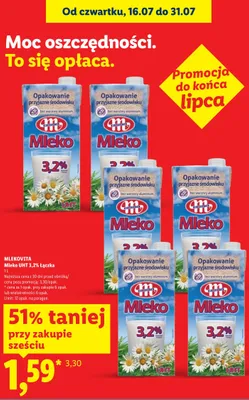 Mleko UHT 3,2% Łączka Mlekovita promocja w Lidl