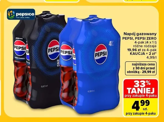 Napój gazowany Pepsi 4-pak promocja w Carrefour Market