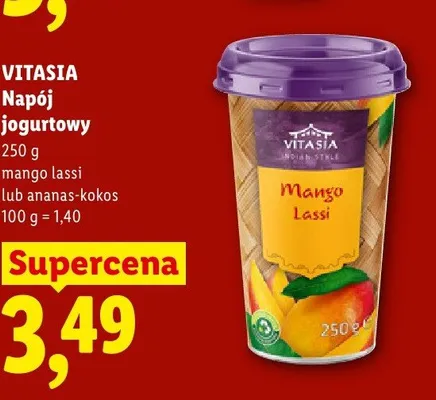 Napój jogurtowy Vitasia Indian Style mango lassi promocja w Lidl