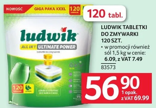 Tabletki do zmywarki Ludwik 120 szt. promocja w Selgros