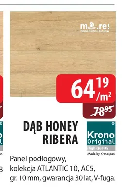 Panel podłogowy Dąb Honey Ribera Atlantic 10 Krono Original promocja w Dobre Dla Domu