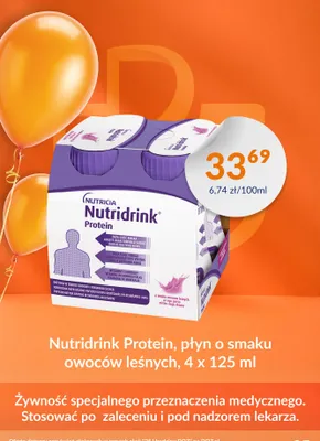Płyn Nutridrink Protein o smaku owoców leśnych 4-pak 125 ml promocja w DOZ.PL