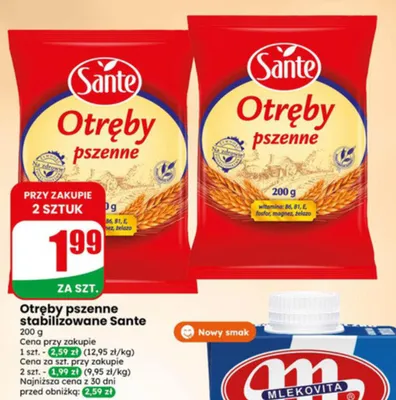 Otręby pszenne stabilizowane Sante promocja w Dino