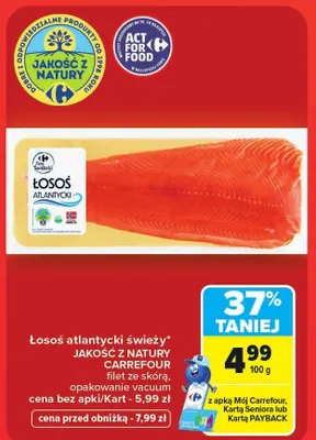 Łosoś atlantycki świeży Jakość z Natury Carrefour promocja w Carrefour