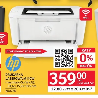 Drukarka laserowa Hp M110w promocja w Selgros