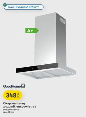 Okap kuchenny z czujnikiem powietrza GoodHome szer. 60 cm promocja w Castorama