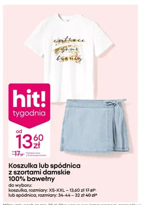 Koszulka lub spódnica z szortami damskie 100% bawełny promocja w Pepco