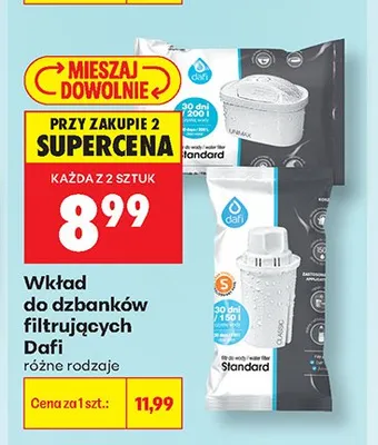 Wkład do dzbanków filtrujących Dafi Standard promocja w Biedronka