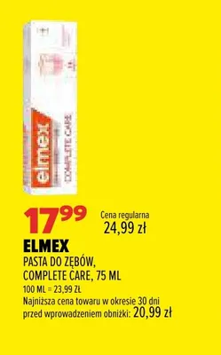 Pasta do zębów Elmex Complete Care promocja w Drogerie Natura