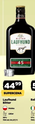 Likier Laufhund Bitter 35% promocja w Netto