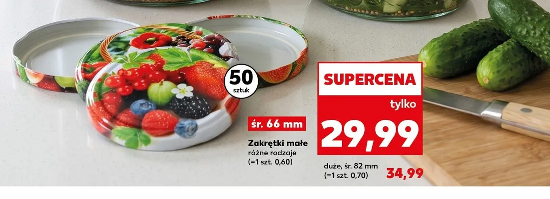 Zakrętki małe śr. 66 mm promocja w Kaufland