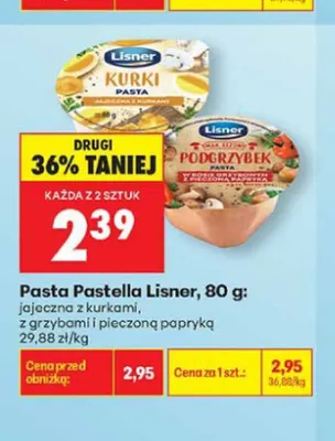 Pasta Pastella Lisner z grzybami i pieczoną papryką promocja w Biedronka