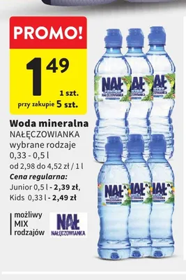 Woda mineralna niegazowana Kids Nałęczowianka promocja w Intermarche