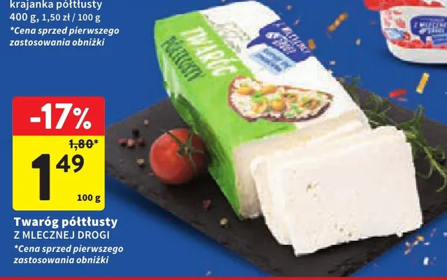 Twaróg półtłusty Z Mlecznej Drogi promocja w Intermarche