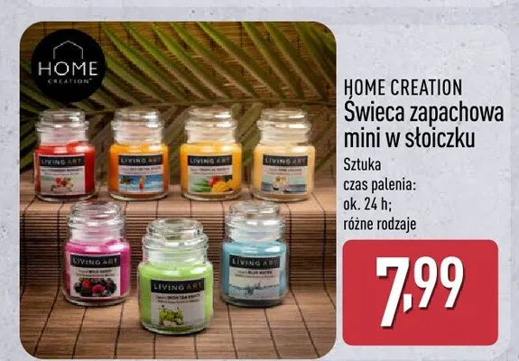 Świeca zapachowa mini w słoiczku HOME CREATION promocja w Aldi