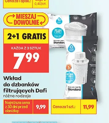 Wkład do dzbanków filtrujących Dafi promocja w Biedronka