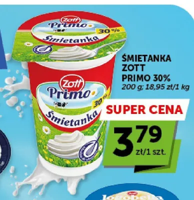 Śmietanka Zott Primo 30% promocja w Groszek