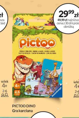 Gra karciana Pictoo Dino Ravensburger promocja w Empik