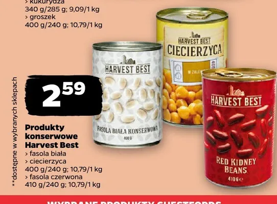 Ciecierzyca konserwowa Harvest Best promocja w Netto