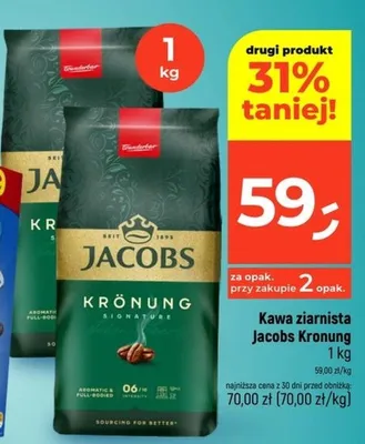 Kawa ziarnista Krönung 1 kg promocja w Dealz