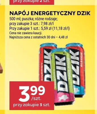 Napój energetyczny Dzik Exotic promocja w Stokrotka
