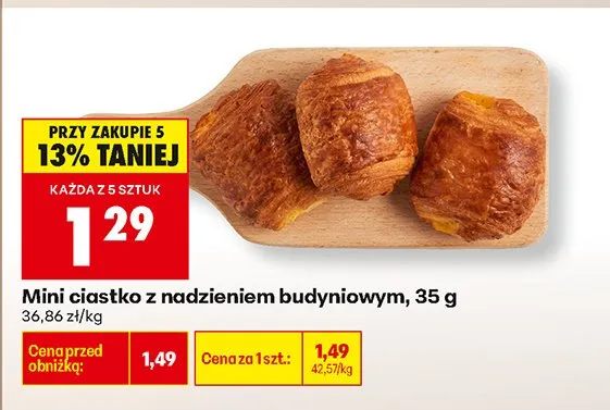 Mini ciastko z nadzieniem budyniowym promocja w Biedronka
