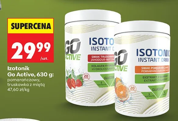 Izotonik truskawka z miętą promocja w Biedronka