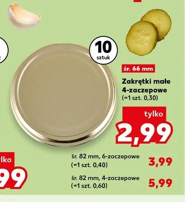 Zakrętki 4-zaczepowe 10-pak śr. 82 mm promocja w Kaufland