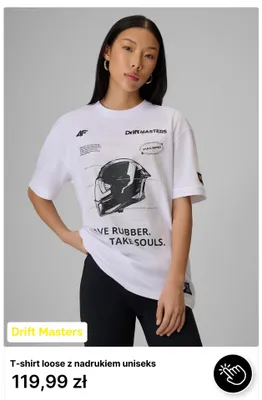 T-shirt loose z nadrukiem unisex 4F Drift Masters promocja w 4F