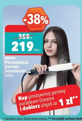 Prostownica parowa Dreame Aurasteam biała promocja w Biedronka Home