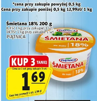 Śmietana 18% Łaciata promocja w Prim Market