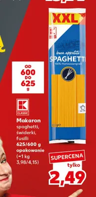 Makaron świderki K-Classic promocja w Kaufland