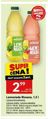 Lemoniada Wosana cytryna-rabarbar promocja w Twój Market