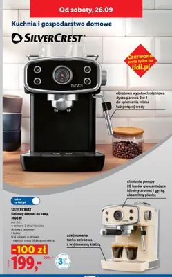 Kolbowy ekspres do kawy Silvercrest 1400W promocja w Lidl