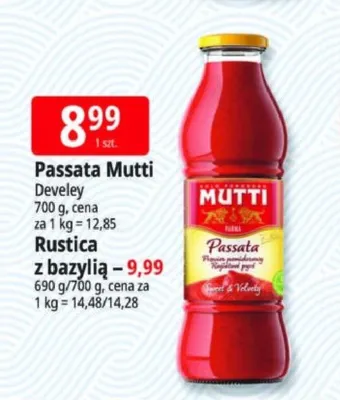 Passata z bazylią Mutti promocja w Leclerc