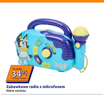 Zabawkowe radio z mikrofonem Bluey promocja w Action