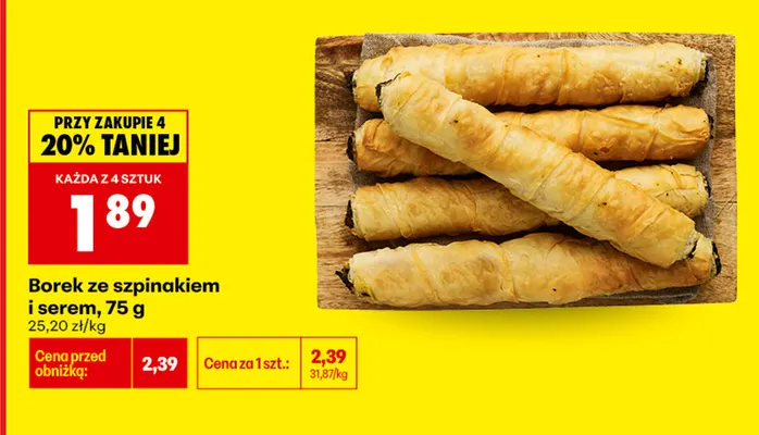 Borek ze szpinakiem i serem promocja w Biedronka