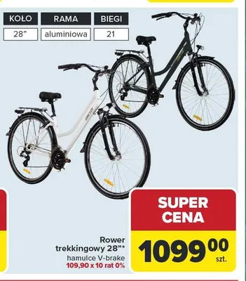 Rower trekkingowy GOETZE 28" hamulce V-brake promocja w Carrefour